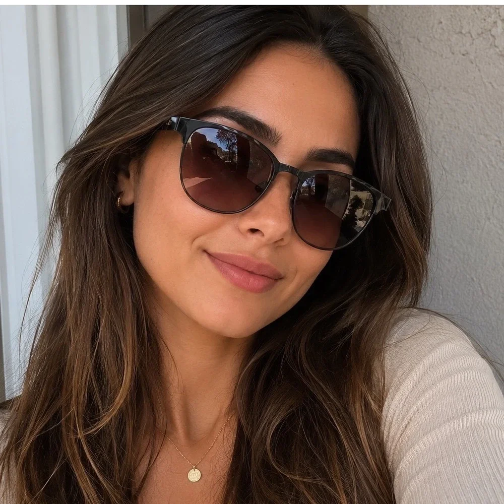 Oscar de la Renta  Browline Designer Sunglasses 100% UV‎ Protection black/smoke